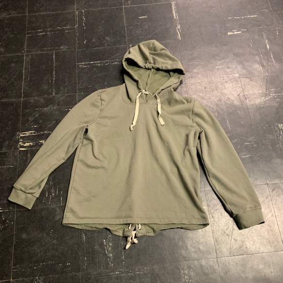 Cable & Gauge Tops - Cable & Gauge Olive Green Lacey Hoodie